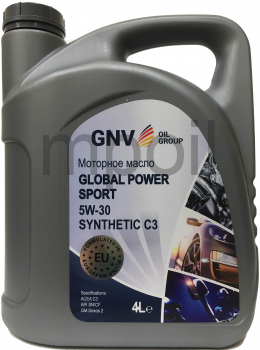 Масло GNV Global Power Sport 5W-30 Synthetic C3, SN/CF 4л