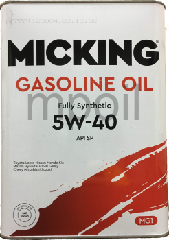Масло Micking Gasoline Oil MG1 5W-40 SP 4л