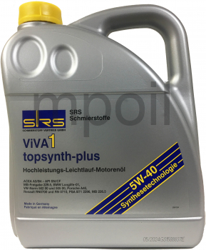 Масло SRS VIVA1 Topsynth Plus 5W-40 SN/CF MB 229.5 4л