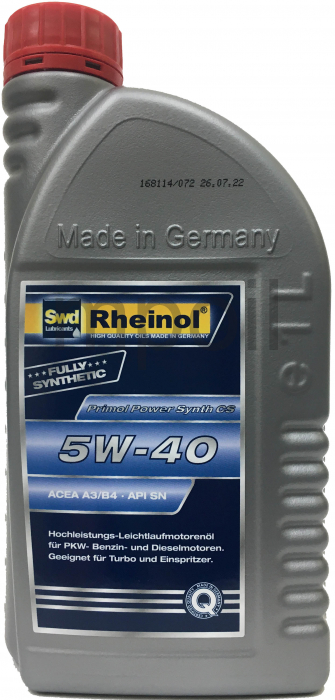 Масло SWD Rheinol  Primol Power Synth. CS 5W-40 1л