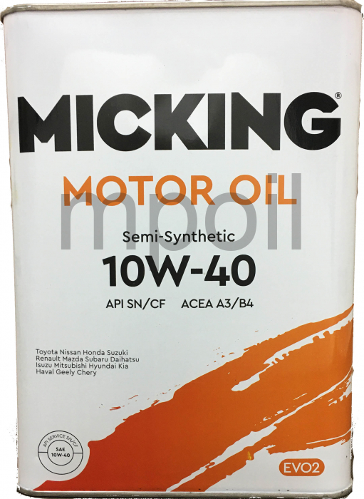Масло Micking Motor Oil EVO2 10W-40 SN/CF п/с 4л