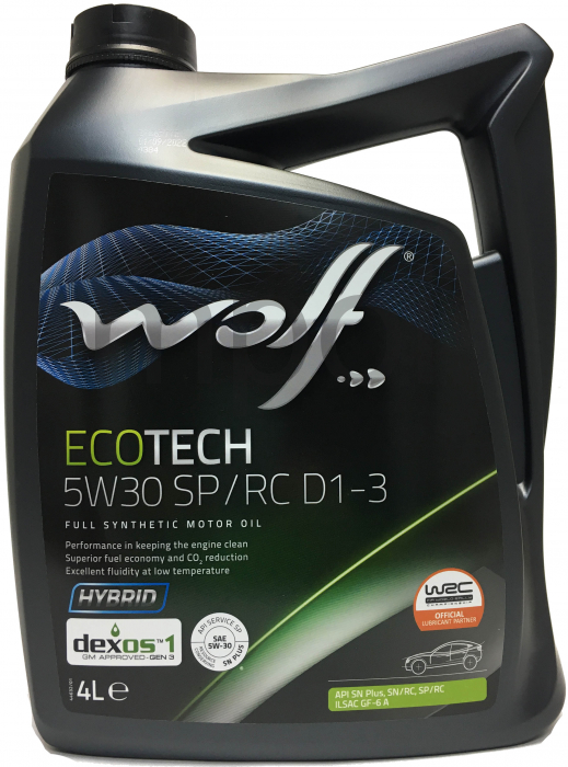 Масло WOLF ECOTECH 5W30 SP/RC G6 4л