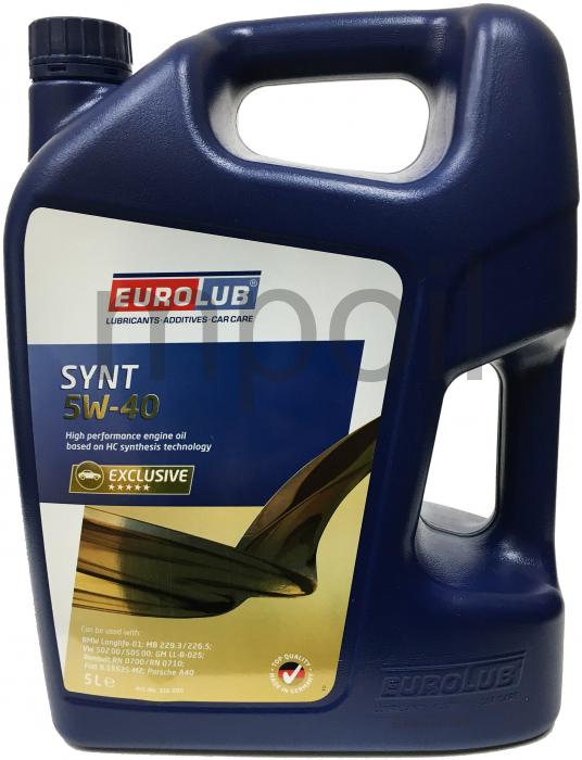 Масло EUROLUB SYNT 5W40 SN/CF A3/B4 5л