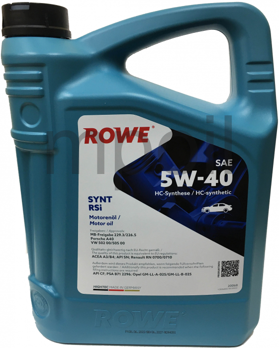 Масло Rowe HIGHTEC SYNT RSi 5W-40 4л