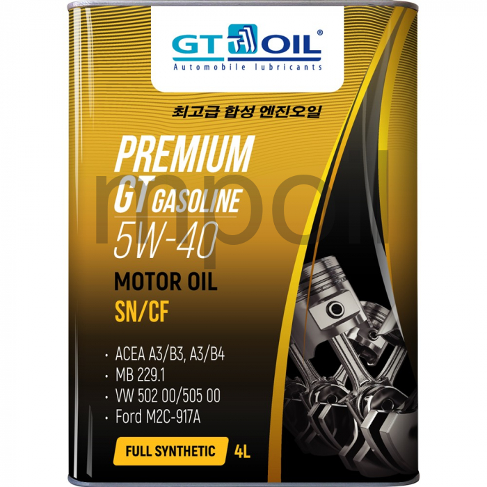 Масло Premium GT Gasoline 5W-40 API SN/CF 4 л