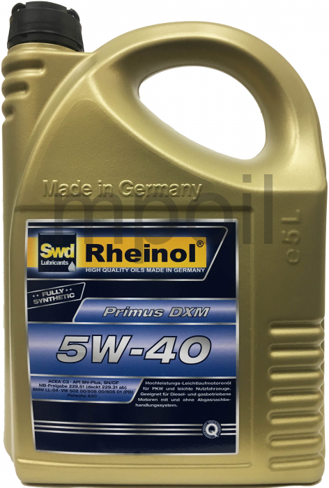Масло SWD Rheinol  Primus DXM 5W-40 5л