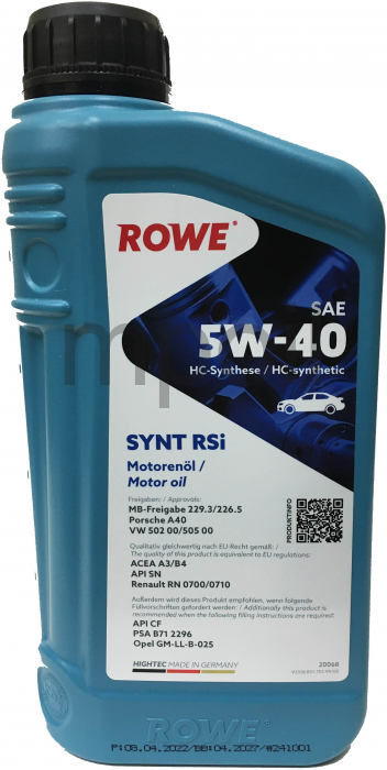Масло Rowe HIGHTEC SYNT RSi 5W-40 1л