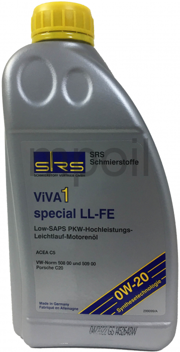 Масло SRS VIVA1 Special LL-FE 0W-20 VW-Norm 508/509 1л