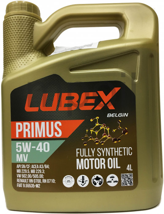 Масло LUBEX Primus MV 5W-40 CF/SN A3/B4 (4л)